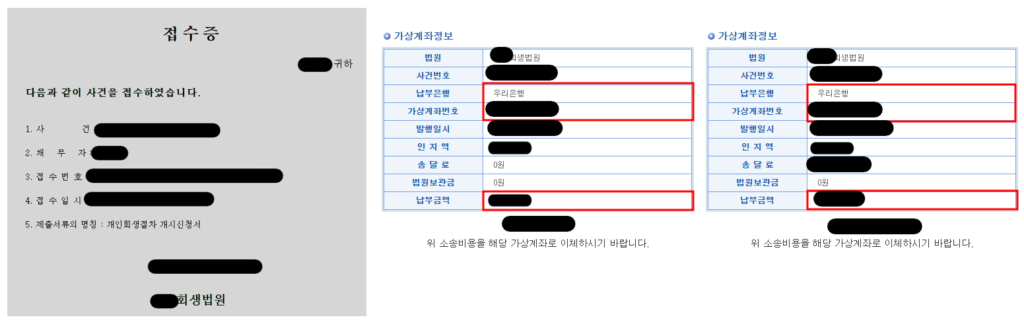 개인회생 비용 실비 내역
